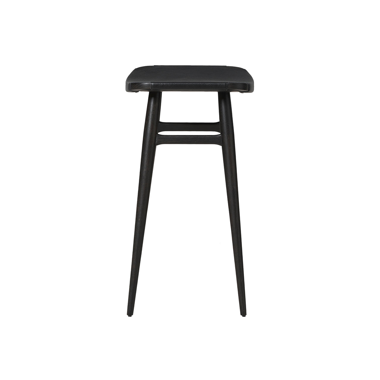 Freja Counter Stool: Onyx Oak + Black Saddle + Leather Seat