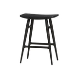 Freja Counter Stool: Onyx Oak + Black Saddle + Leather Seat