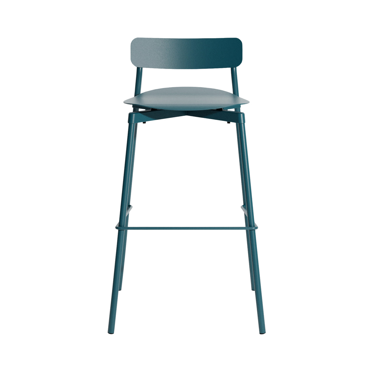 Fromme Stacking Bar + Counter Stool: Outdoor + Bar + Ocean Blue