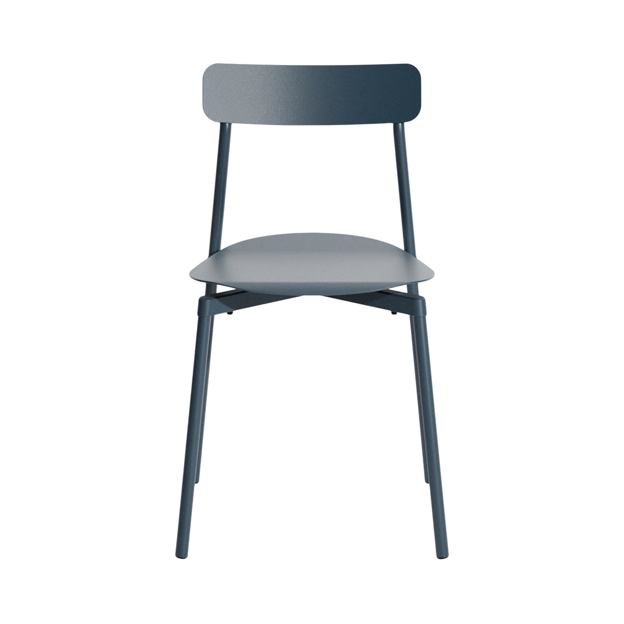 Fromme Outdoor Stacking Chair: Set of 2 + Grey Blue