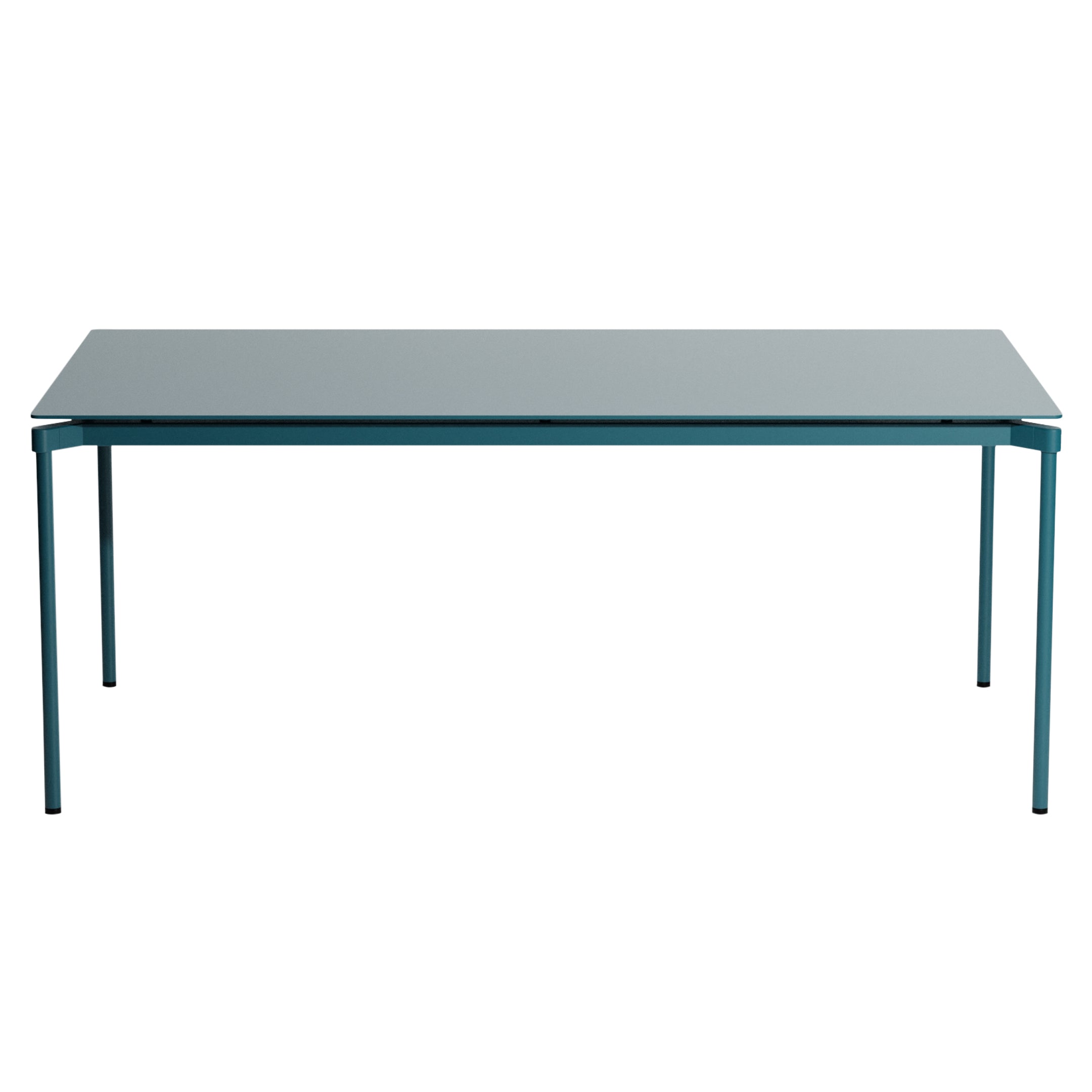 Fromme Dining Table: Rectangle + Ocean Blue
