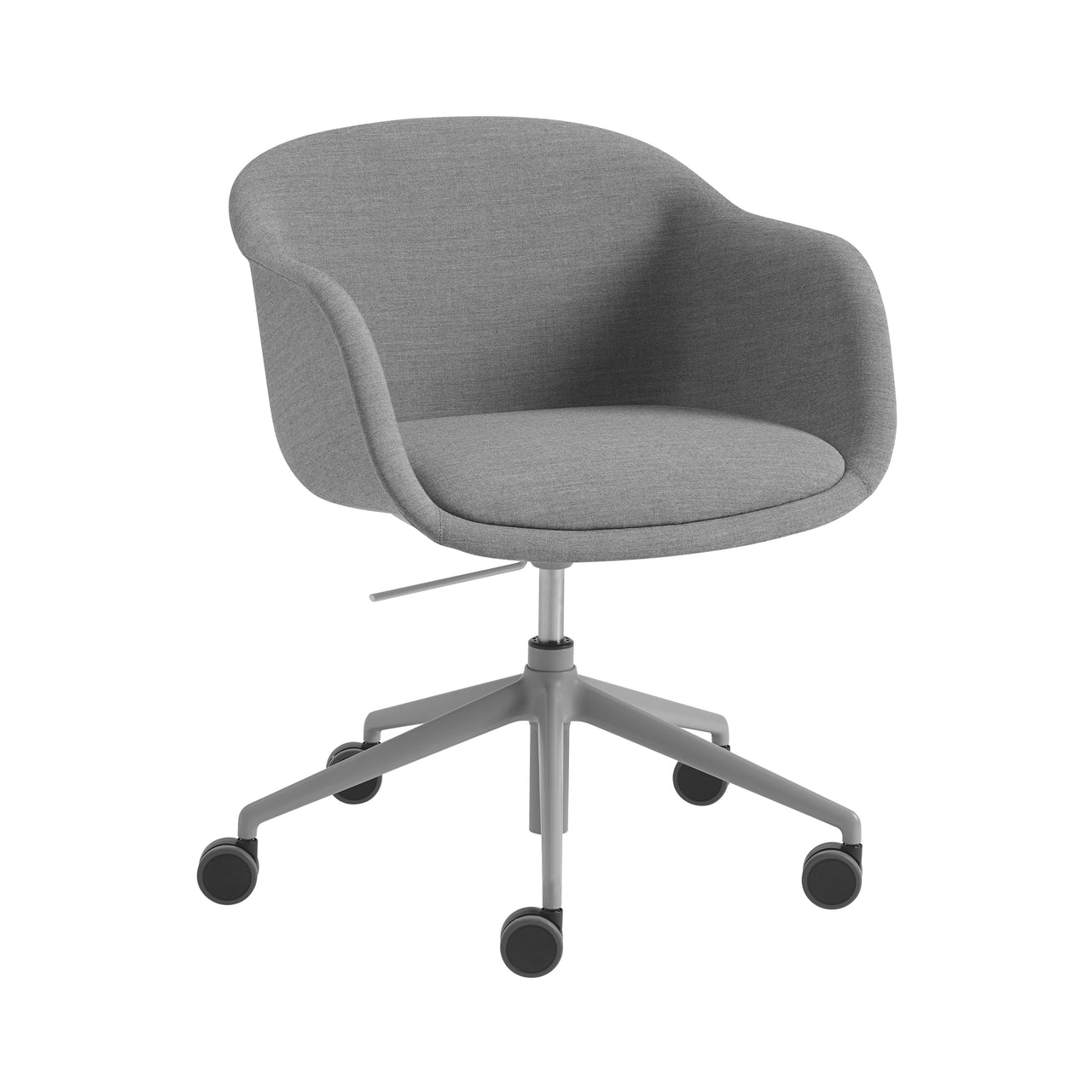 Fiber Conference Armchair: Swivel Base with Castors + Gaslift + Tilt + Recycled Shell + Grey + Remix 133