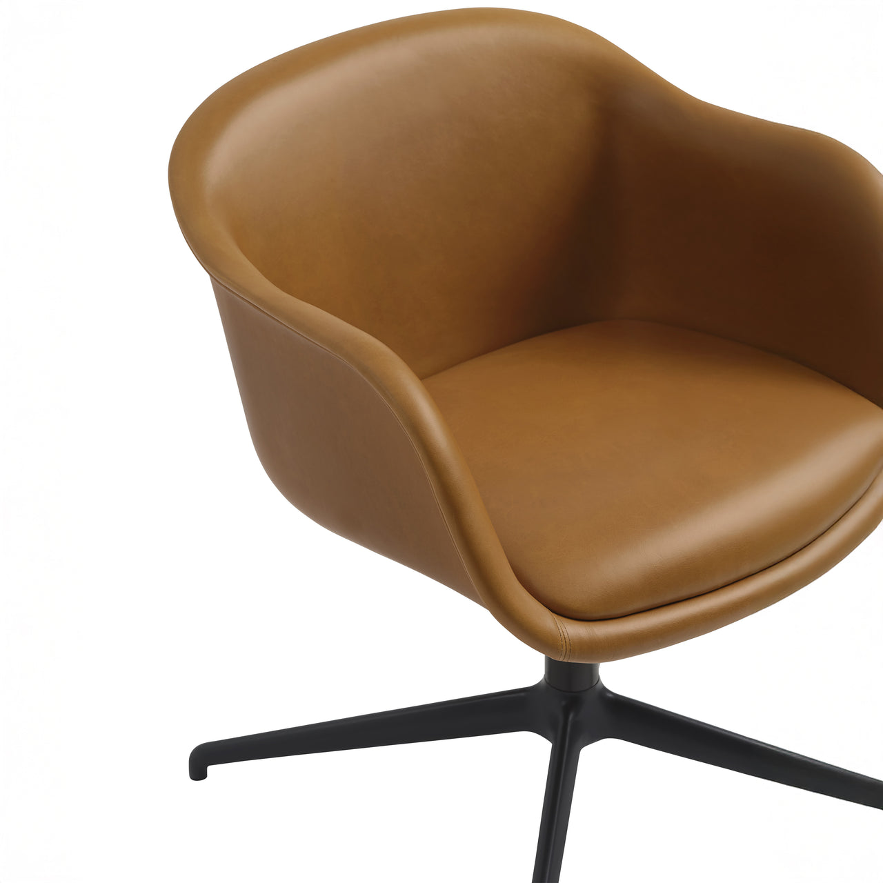 Fiber Conference Armchair: Swivel Base + Recycled Shell - Quick Ship