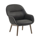 Fiber Lounge Armchair: Wood Base + Upholstered + Stained Dark Brown