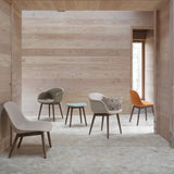 Fiber Soft Armchair: Wood Base + Upholstered