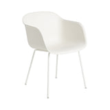 Fiber Armchair: Tube Base + Recycled Shell + Natural White + White