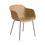 Fiber Armchair: Tube Base + Recycled Shell + Ochre + Anthracite Black