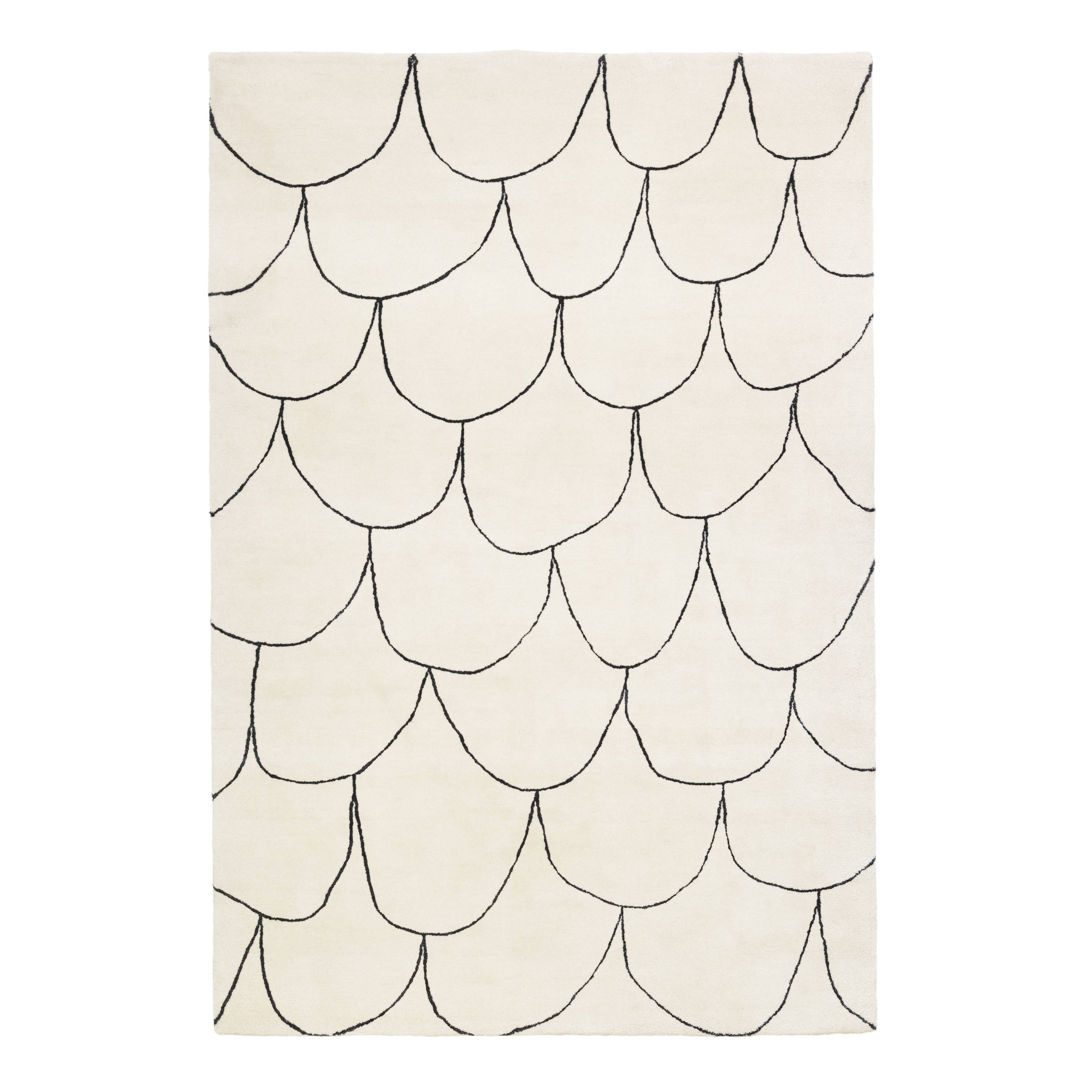 Fish Platinum Rug: Small + White