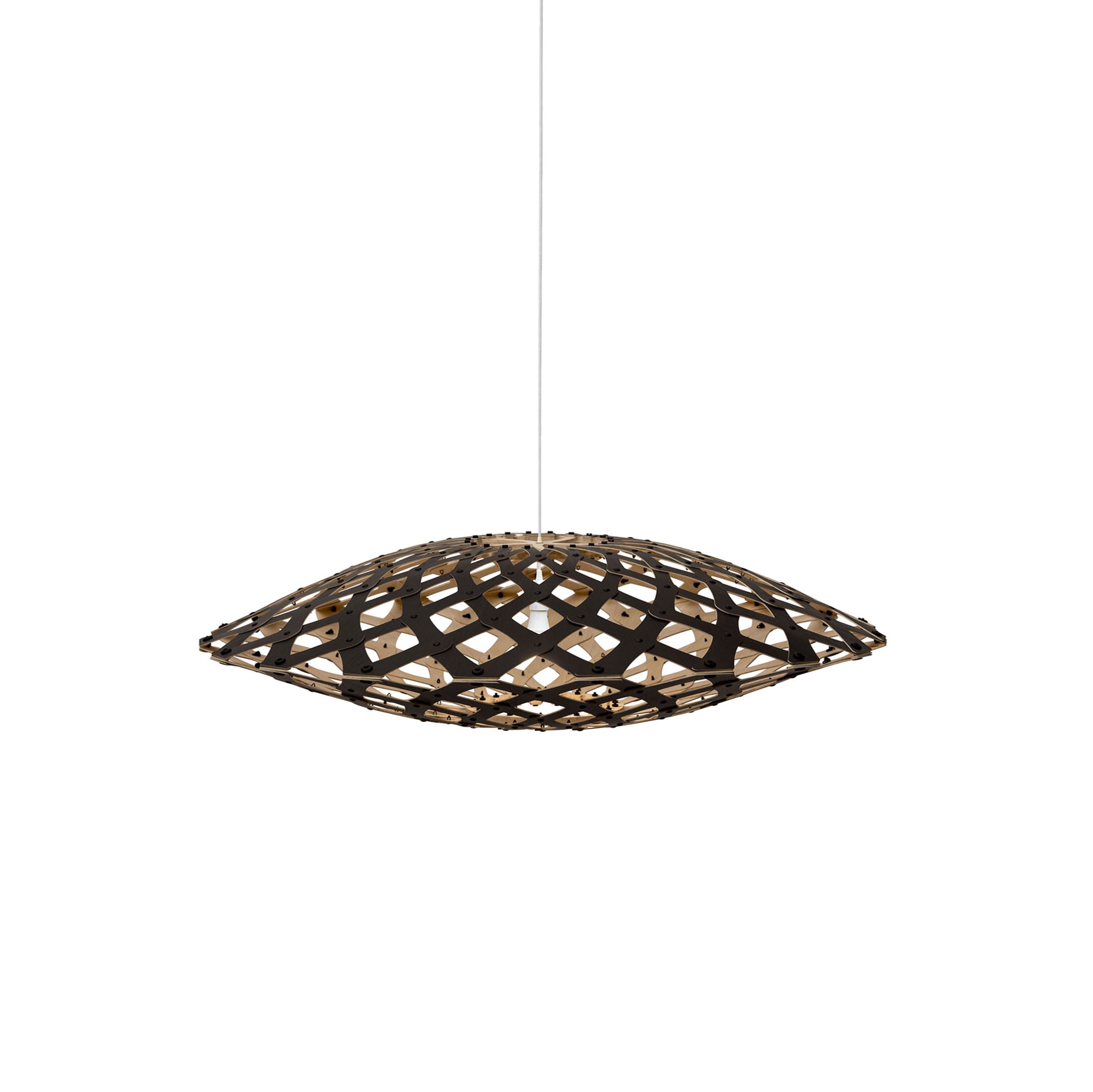Flax Pendant Light: Medium + Black + Bamboo