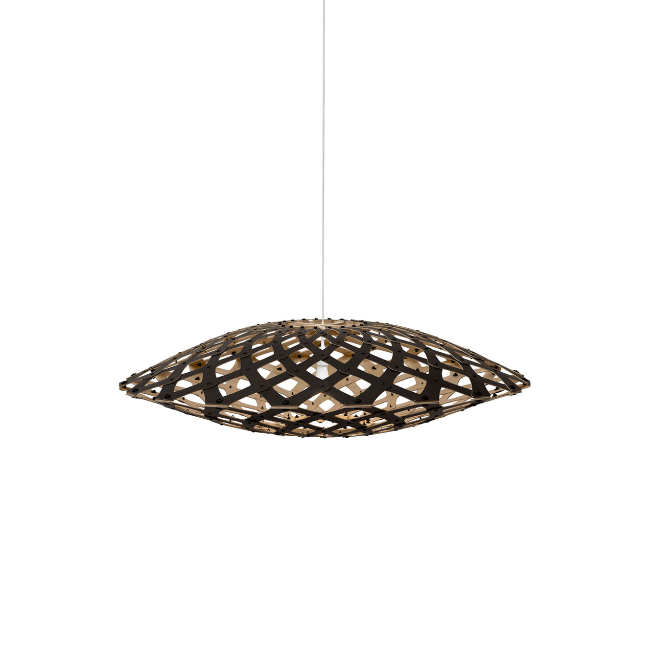 Flax Pendant Light: Medium + Black + Bamboo