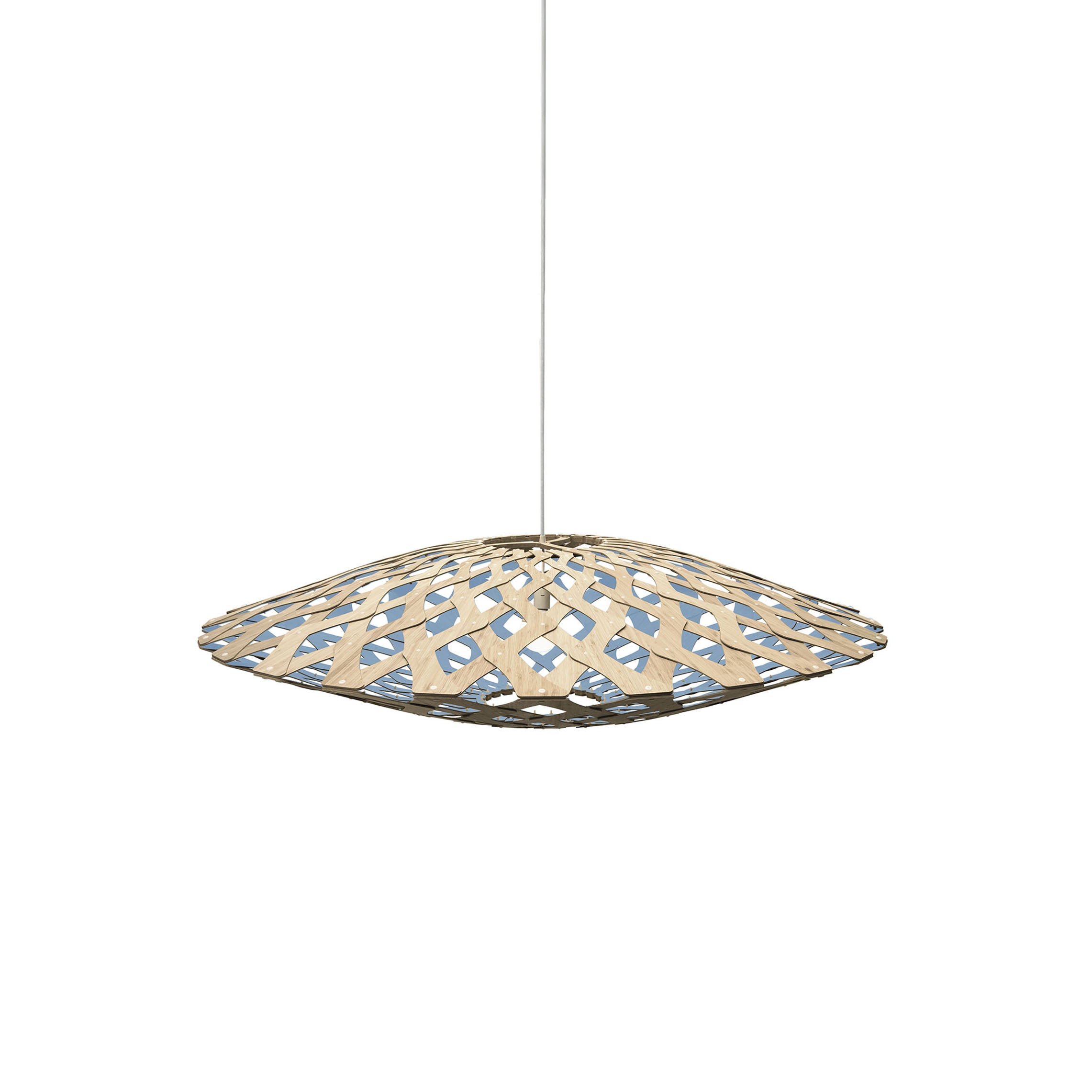 Flax Pendant Light: Medium + Bamboo + Blue