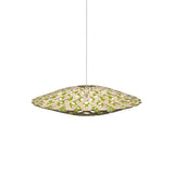 Flax Pendant Light: Medium + Bamboo + Lime