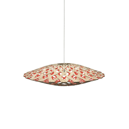Flax Pendant Light: Medium + Bamboo + Red