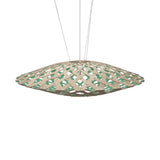 Flax Pendant Light: Large + Bamboo + Aqua
