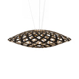 Flax Pendant Light: Large + Black + Bamboo