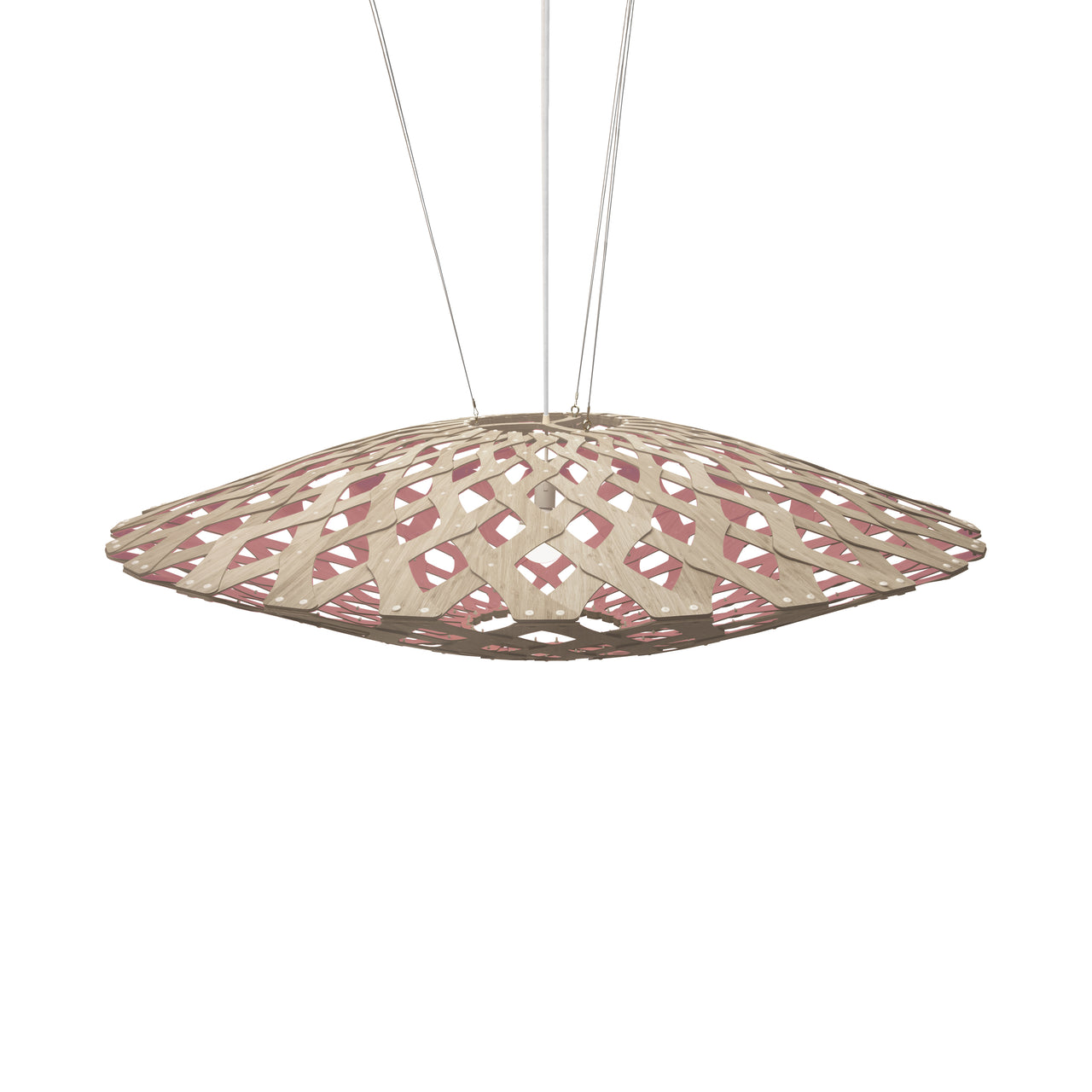 Flax Pendant Light: Large + Bamboo + Pink