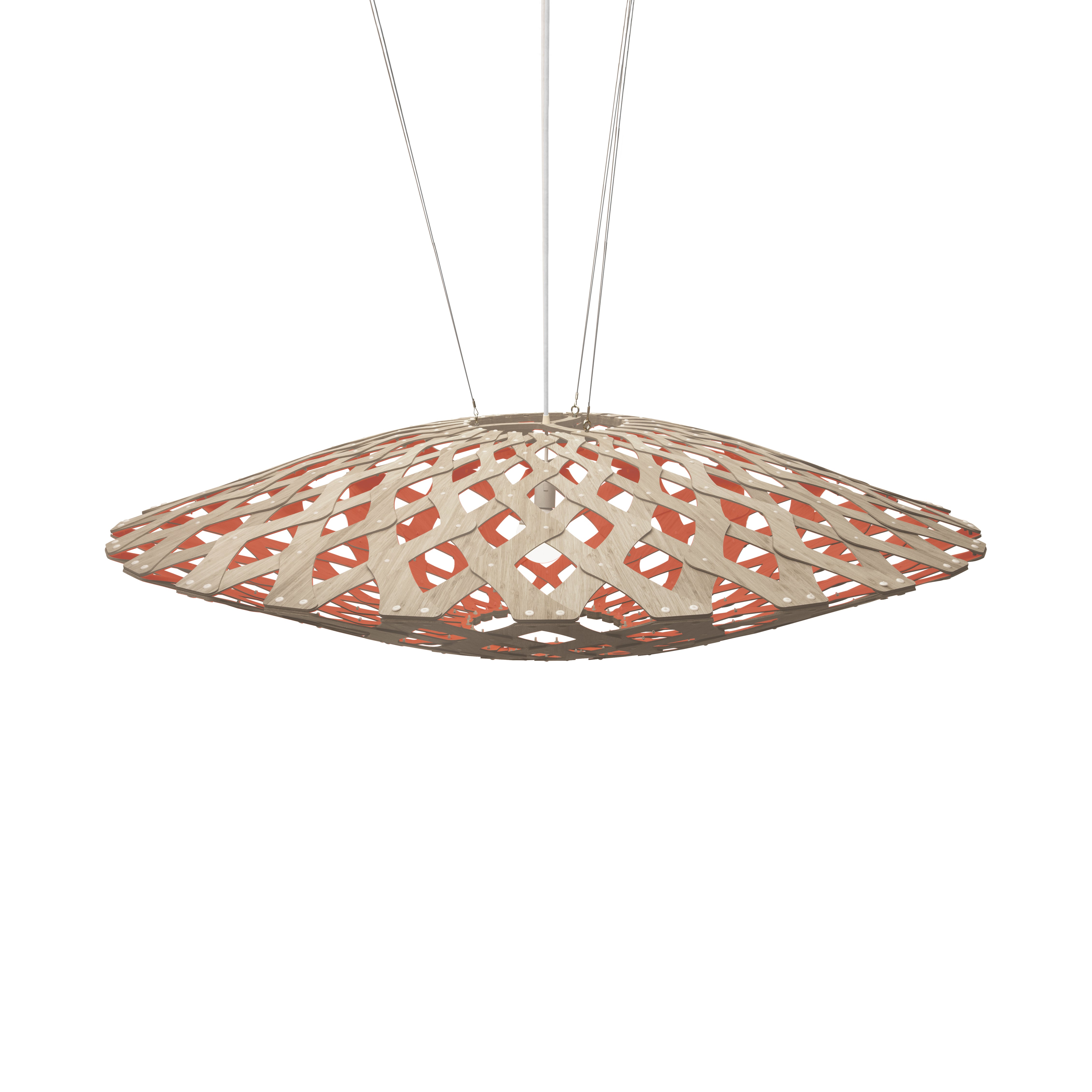 Flax Pendant Light: Large + Bamboo + Red
