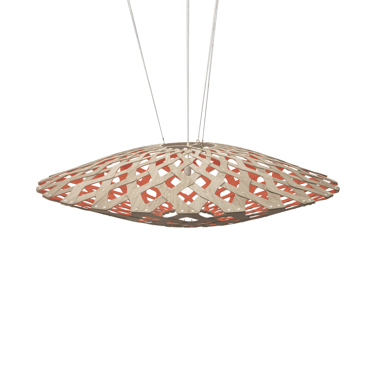 Flax Pendant Light: Large + Bamboo + Red