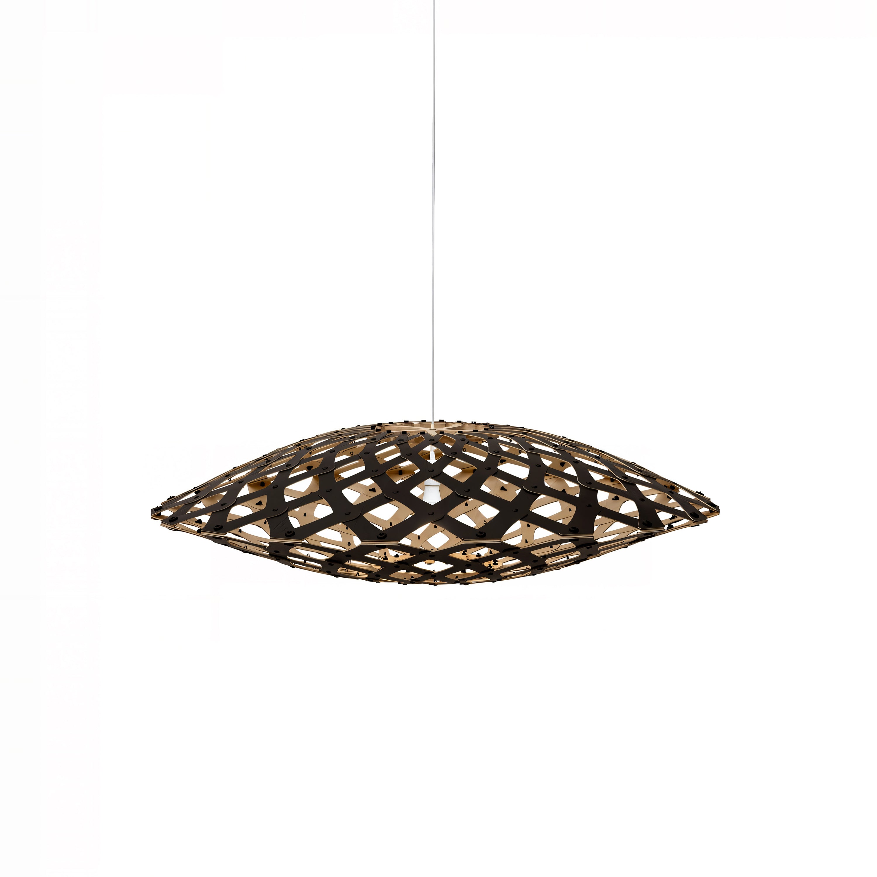 Flax Pendant Light: Medium + Black + Bamboo