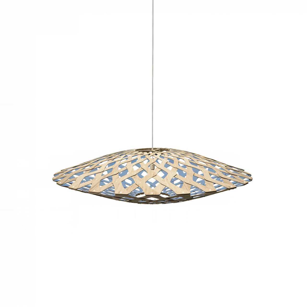 Flax Pendant Light: Medium + Bamboo + Blue