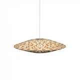 Flax Pendant Light: Medium + Bamboo + Orange