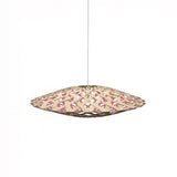 Flax Pendant Light: Medium + Bamboo + Pink