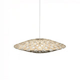 Flax Pendant Light: Medium + Bamboo + White