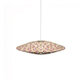 Flax Pendant Light: Small + Bamboo + Pink