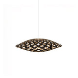 Flax Pendant Light: Small + Black + Bamboo