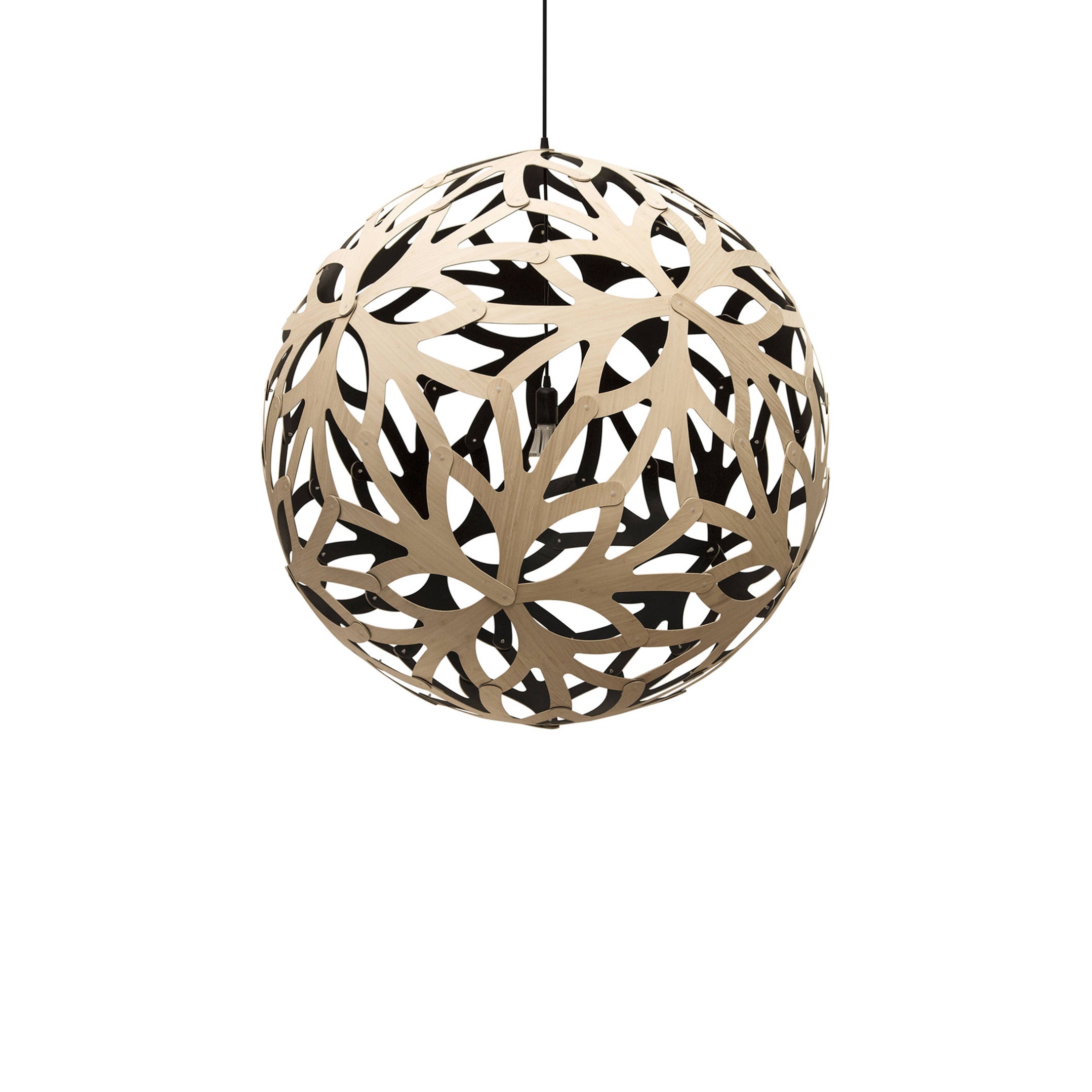 Floral Pendant Light: Extra Large + Bamboo + Black