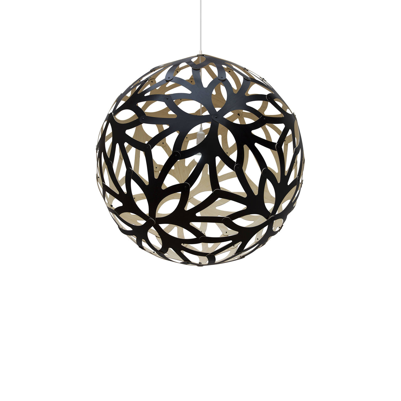 Floral Pendant Light: Extra Large + Black + Bamboo