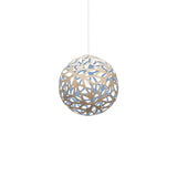 Floral Pendant Light: Extra Small + Bamboo + Blue
