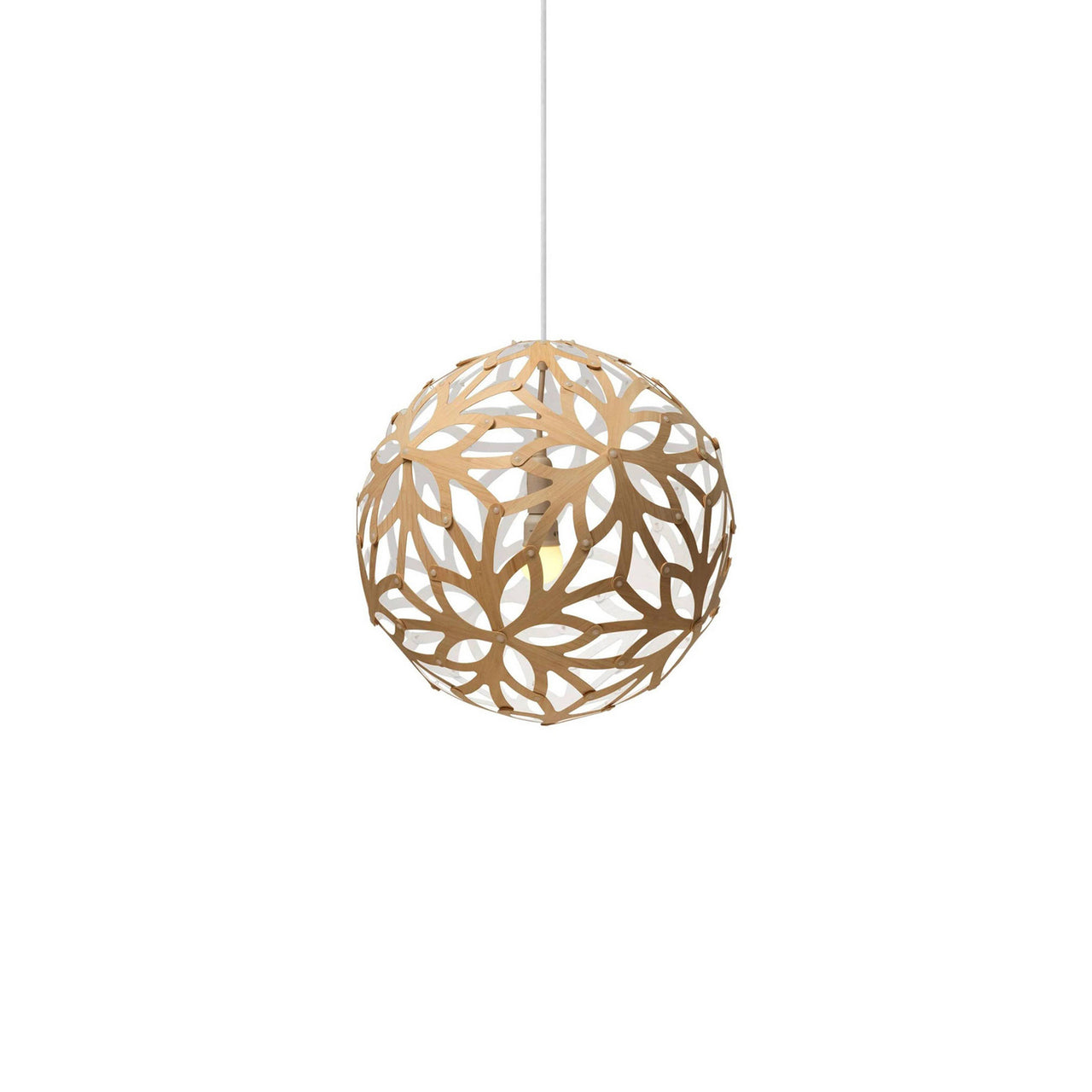 Floral Pendant Light: Extra Small + Bamboo + White