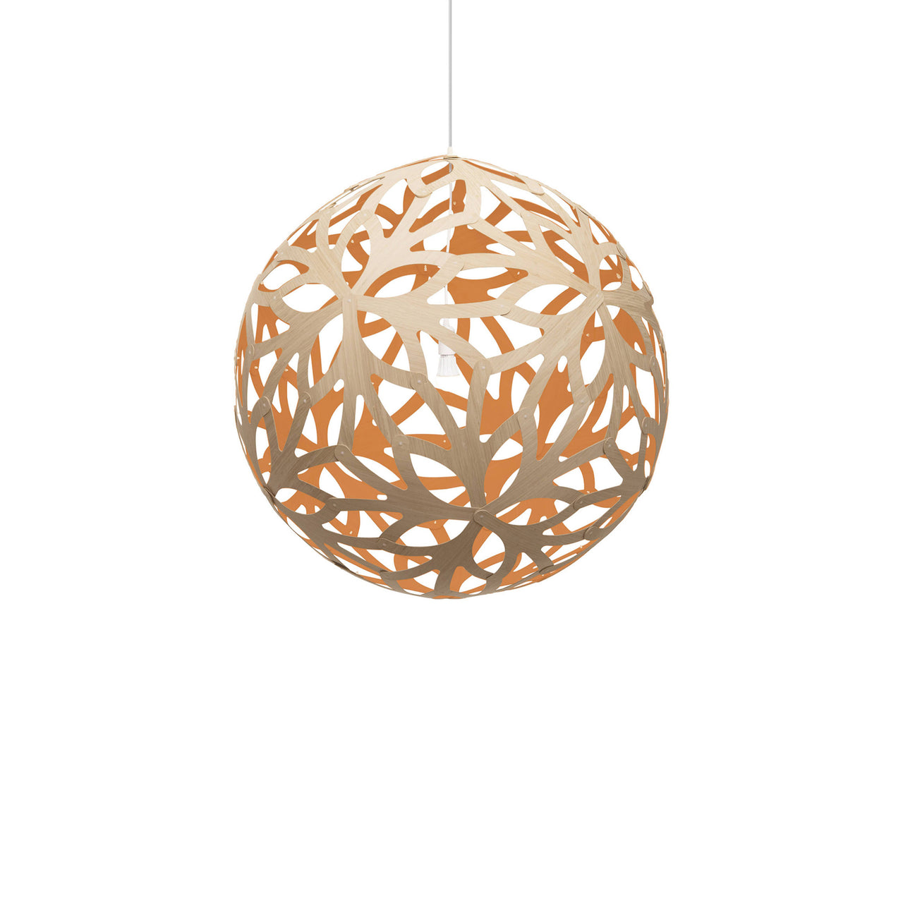 Floral Pendant Light: Large + Bamboo + Orange