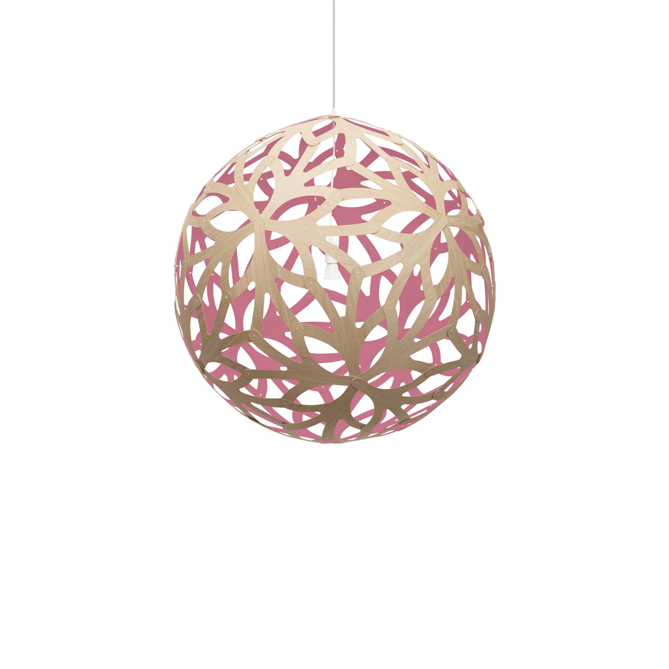 Floral Pendant Light: Large + Bamboo + Pink