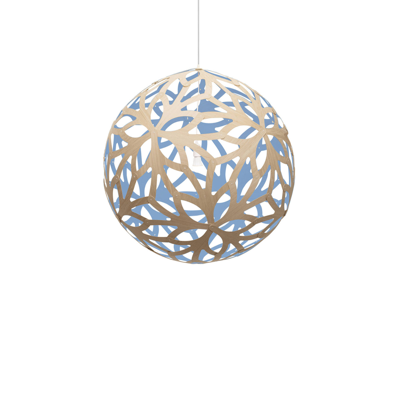 Floral Pendant Light: Large + Bamboo + Blue