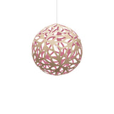 Floral Pendant Light: Medium + Bamboo + Pink