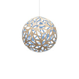 Floral Pendant Light: Medium + Bamboo + Blue