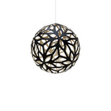 Floral Pendant Light: Medium + Black + Bamboo