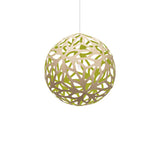 Floral Pendant Light: Medium + Bamboo + Lime