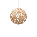 Floral Pendant Light: Medium + Bamboo + Orange