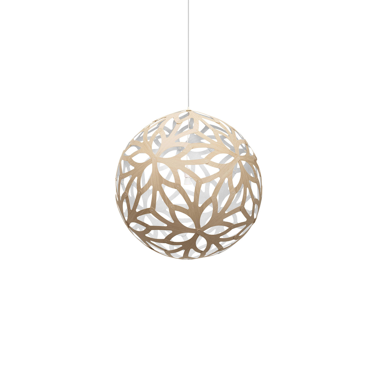 Floral Pendant Light: Small + Bamboo + White