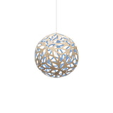 Floral Pendant Light: Small + Bamboo + Blue