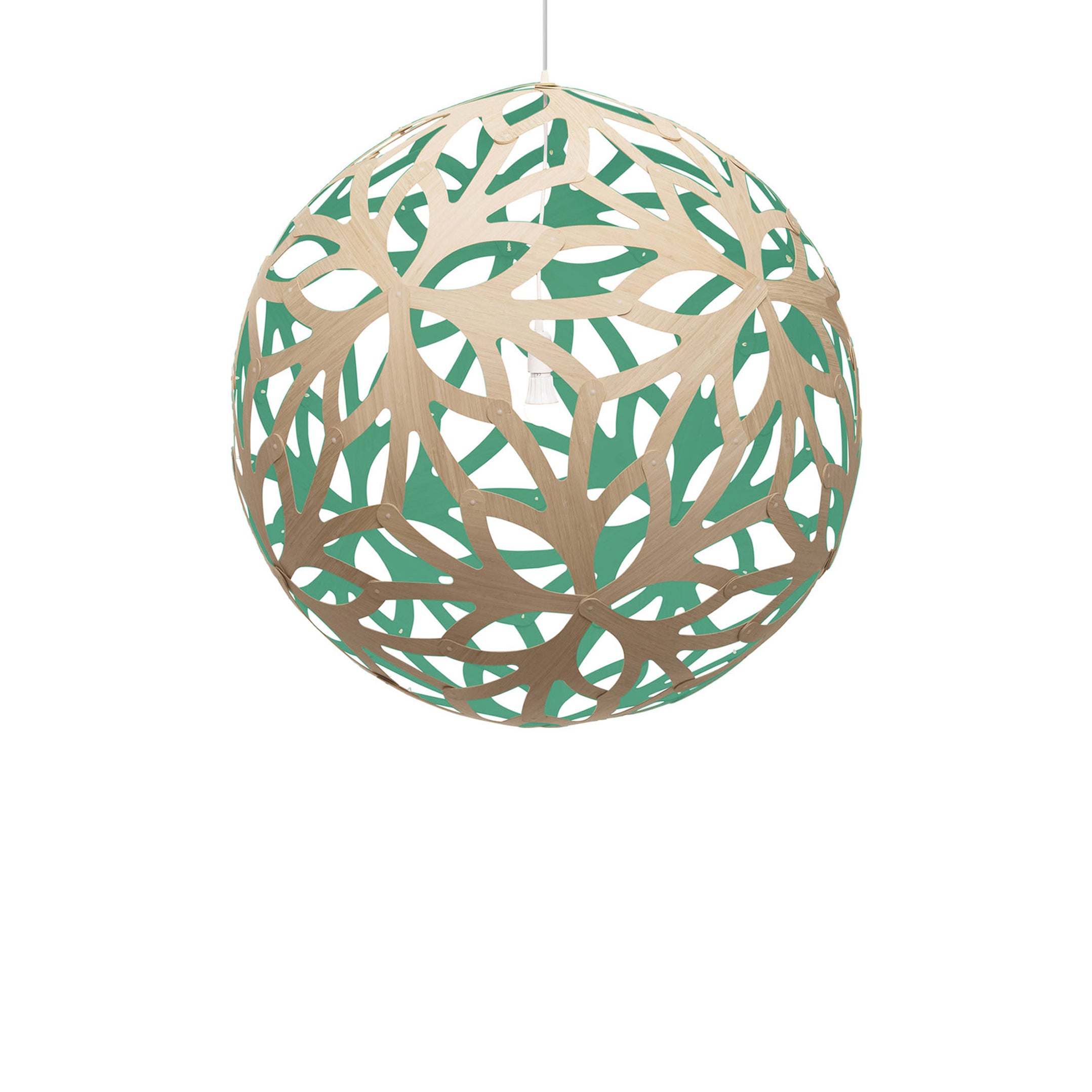 Floral Pendant Light: XX Large + Bamboo + Aqua + White