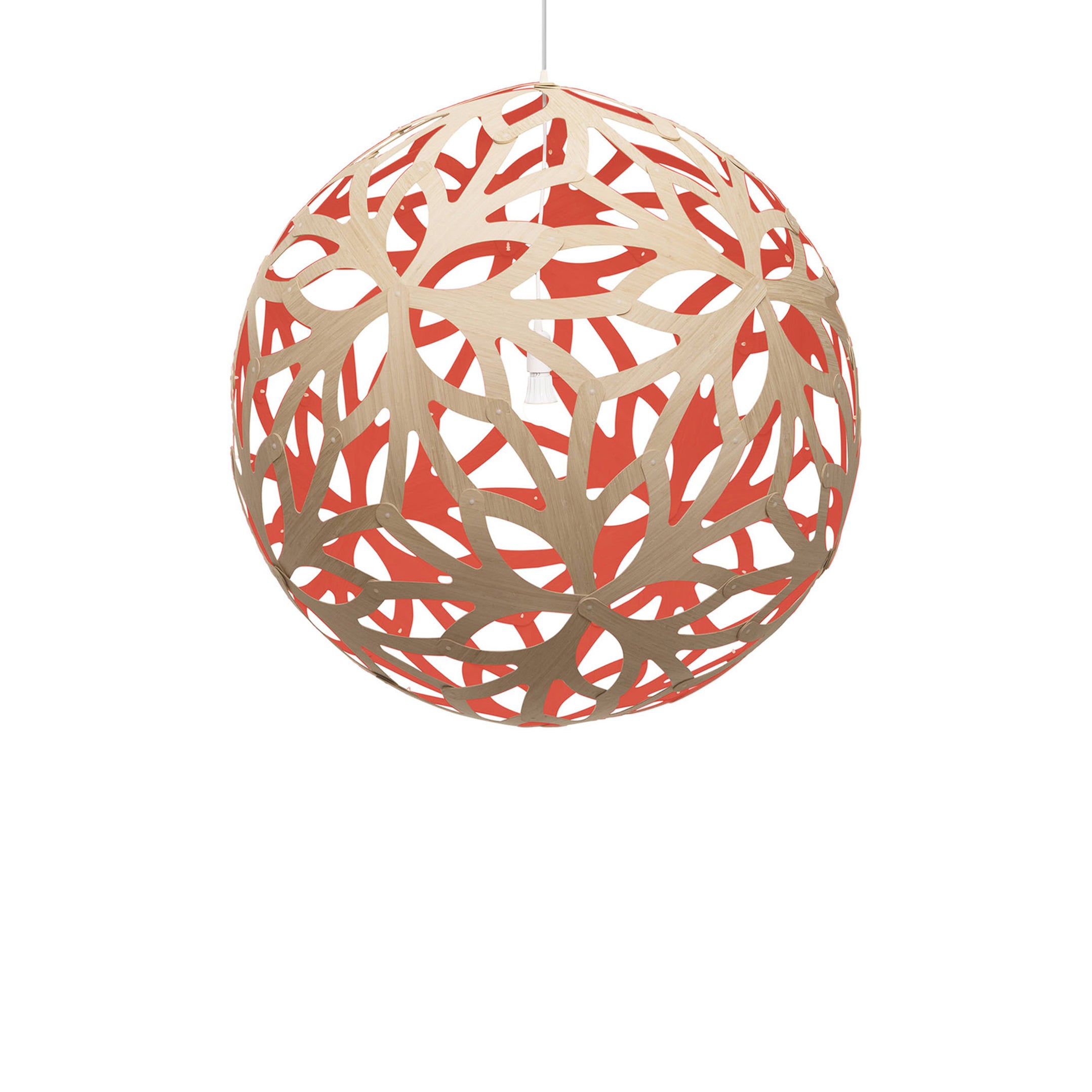 Floral Pendant Light: XX Large + Bamboo + Red + White