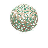 Floral Pendant Light: XX Large + Bamboo + Aqua + White