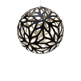 Floral Pendant Light: XX Large + Black + Bamboo + White