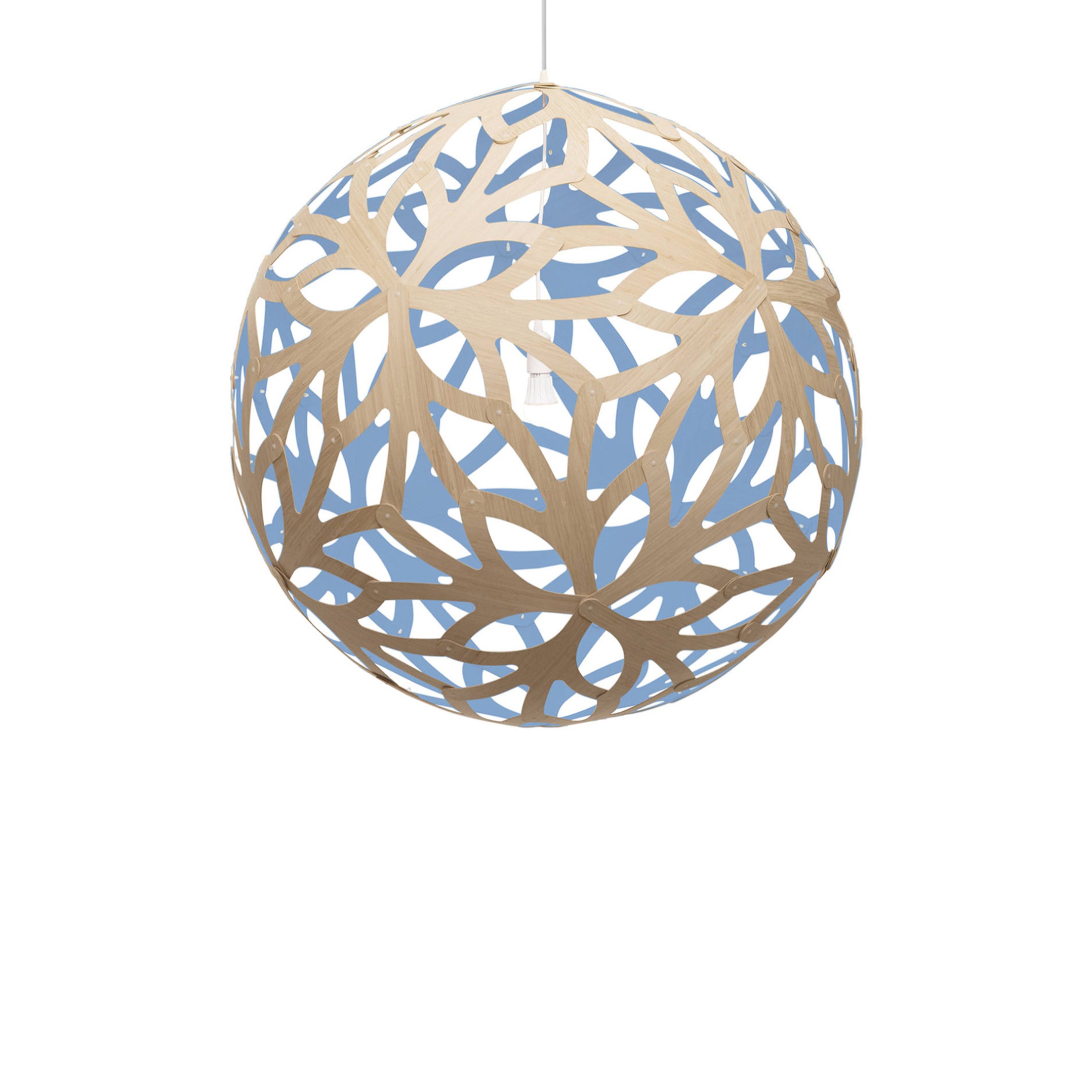 Floral Pendant Light: XX Large + Bamboo + Blue + White