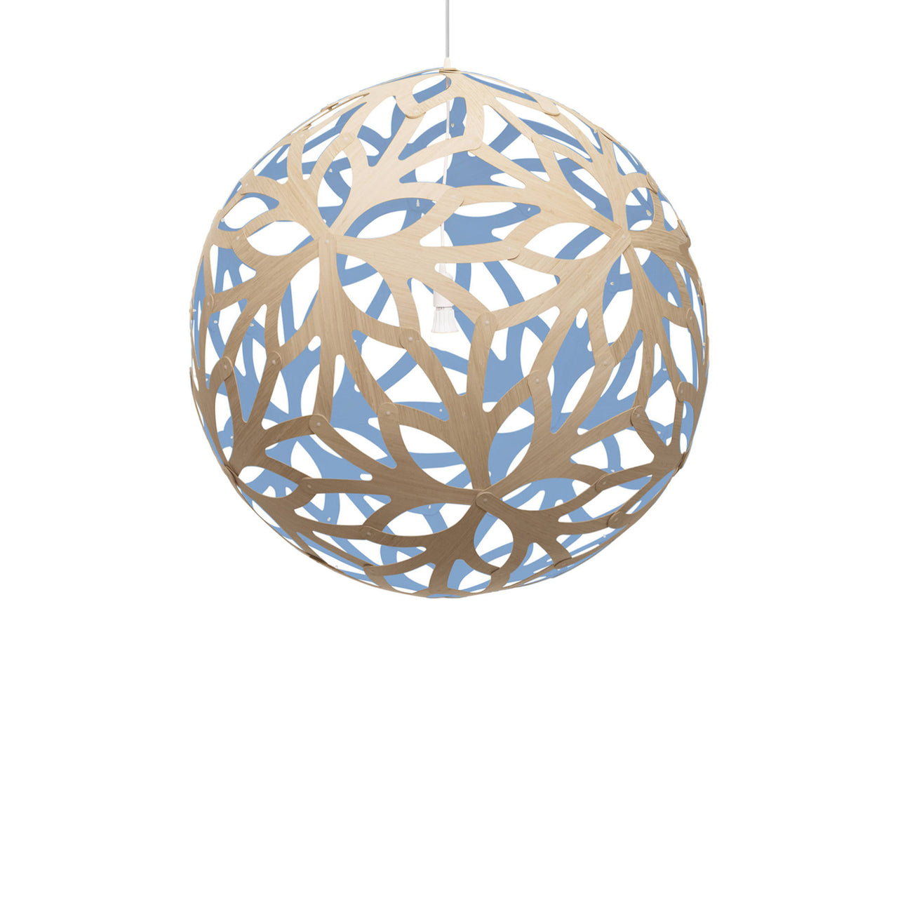 Floral Pendant Light: XX Large + Bamboo + Blue + White