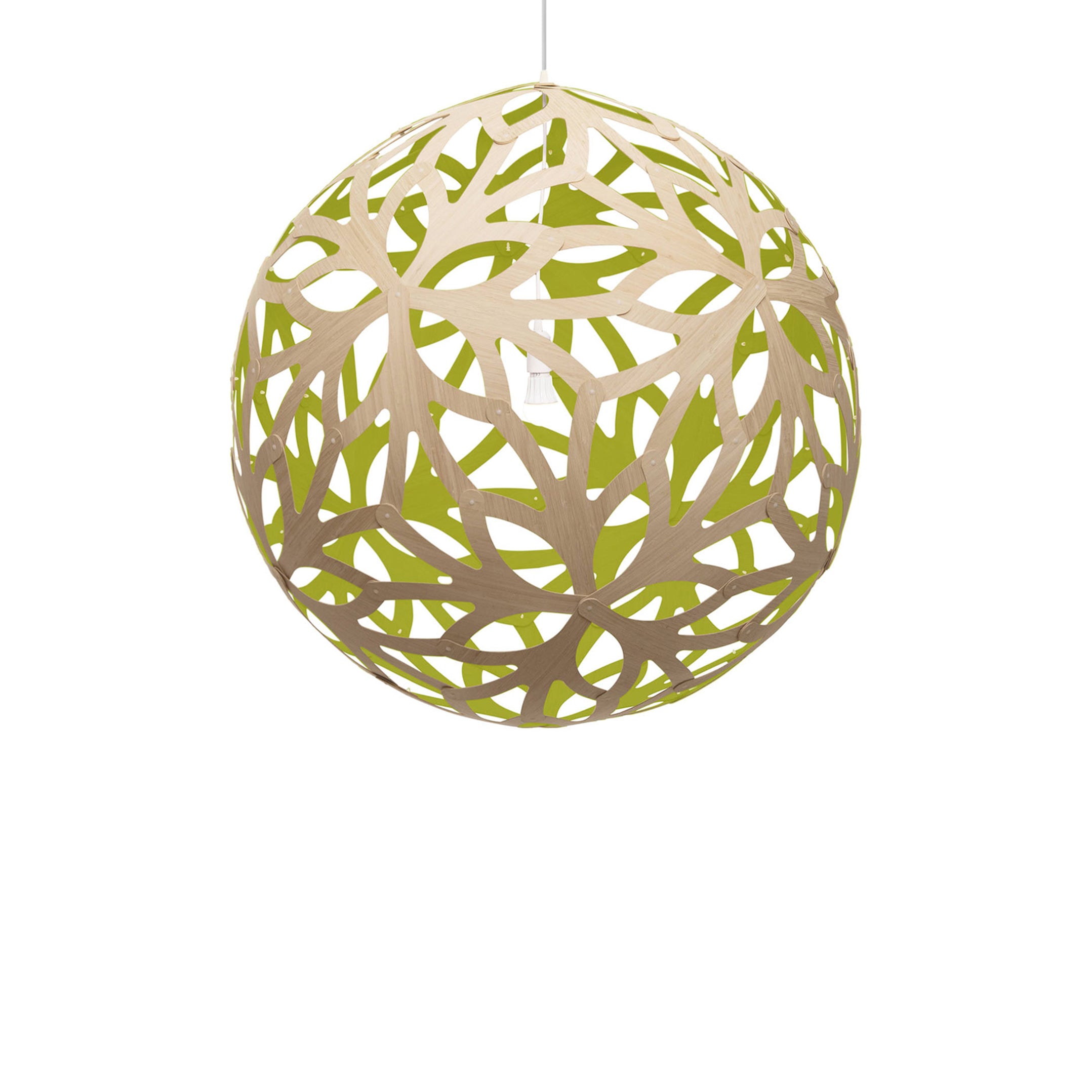 Floral Pendant Light: XX Large + Bamboo + Lime + White